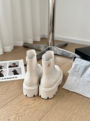 Fortok Chanel 24B Thick-soled Elastic Ankle Boots White Velvet - 5