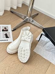 Fortok Chanel 24B Thick-soled Elastic Ankle Boots White Velvet - 6