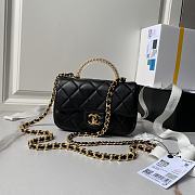 Fortok Chanel 24S Black Mini Flap Bag With Transparent Handle Bag AS4847 12×19×6cm - 1