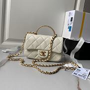 Fortok Chanel 24S White Mini Flap Bag With Transparent Handle Bag AS4847 12×19×6cm - 1