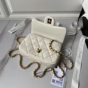 Fortok Chanel 24S White Mini Flap Bag With Transparent Handle Bag AS4847 12×19×6cm - 6