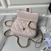 Fortok Chanel 24S Light Pink Mini Flap Bag With Transparent Handle Bag AS4847 12×19×6cm - 4