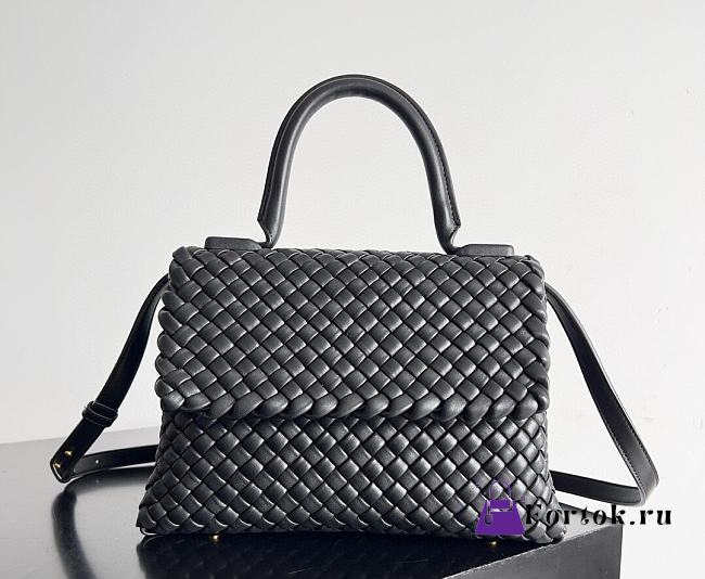 Fortok Bottega Veneta Crossbody Patti Handbag Black 19x26x11cm - 1