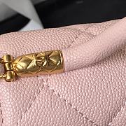 Fortok Chanel Mini Flap Bag With Top Handle Pink Grained Shiny Calfskin & Gold-Tone Metal AS4956 13×18×8cm - 2