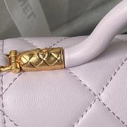 Fortok Chanel Mini Flap Bag With Top Handle Purple Shiny Calfskin & Gold-Tone Metal AS4956 13×18×8cm - 6