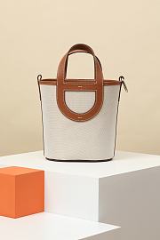 Fortok Hermes Picotin Bag Natural and Tan CLB18 18x12.5x22cm - 1