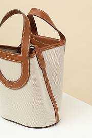 Fortok Hermes Picotin Bag Natural and Tan CLB18 18x12.5x22cm - 2