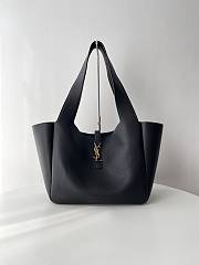Fortok Saint Laurent LE 5 À 7 Bea Tote Bag In Black Grained Leather 763435 50x28x18cm - 1