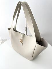 Fortok Saint Laurent LE 5 À 7 Bea Tote Bag In White Grained Leather 763435 50x28x18cm - 6