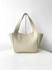Fortok Saint Laurent LE 5 À 7 Bea Tote Bag In White Grained Leather 763435 50x28x18cm - 5