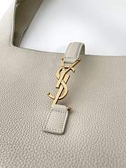 Fortok Saint Laurent LE 5 À 7 Bea Tote Bag In White Grained Leather 763435 50x28x18cm - 4