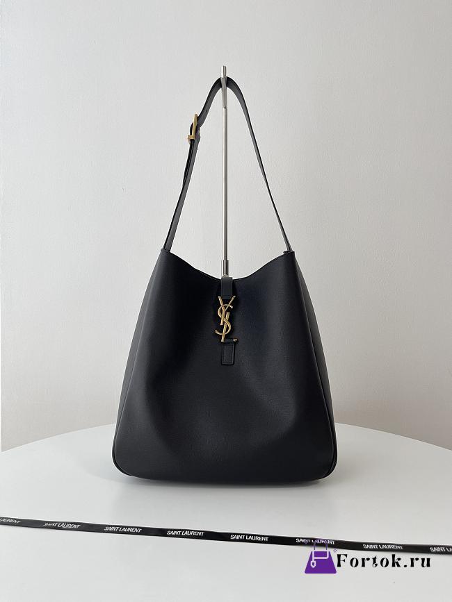 Fortok Saint Laurent Le 5 À 7 Hobo Bag In Black Grained Leather 753837 30x31x13cm - 1