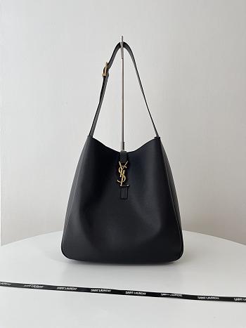 Fortok Saint Laurent Le 5 À 7 Hobo Bag In Black Grained Leather 753837 30x31x13cm