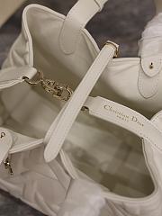 Fortok Dior Toujours Bag White Graphic Cannage Calfskin 28.5x21.5x17cm - 4