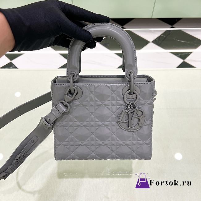 Fortok Dior Lady My Abc Bag Calfskin With Diamond Grey 20x16.5x8cm - 1