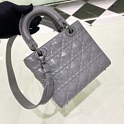 Fortok Dior Lady My Abc Bag Calfskin With Diamond Grey 20x16.5x8cm - 3