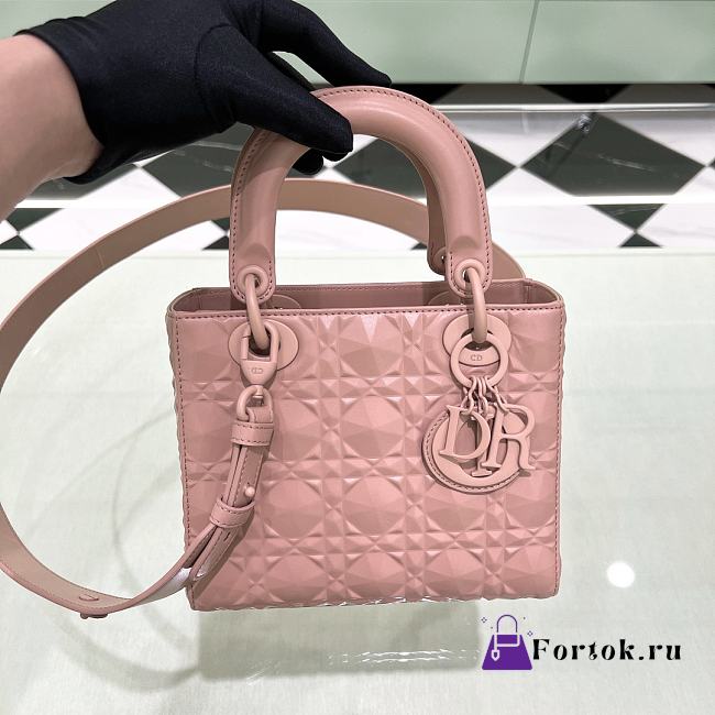 Fortok Dior Lady My Abc Bag Calfskin With Diamond Pink 20x16.5x8cm - 1