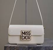 Fortok Dior Miss Flap Bag White Patent Calfskin 22x11x6cm - 1