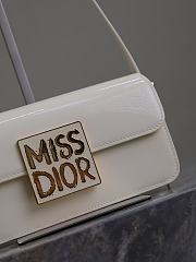 Fortok Dior Miss Flap Bag White Patent Calfskin 22x11x6cm - 2