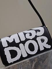 Fortok Dior Miss Flap Bag Black and White Miss Dior Graffiti Printed Calfskin 22x11x6cm - 2