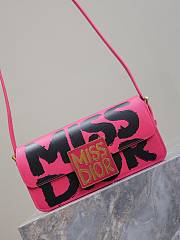 Fortok Dior Miss Flap Bag Pink and Black Miss Dior Graffiti Printed Calfskin 22x11x6cm - 4