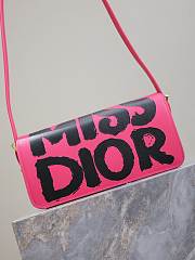 Fortok Dior Miss Flap Bag Pink and Black Miss Dior Graffiti Printed Calfskin 22x11x6cm - 3