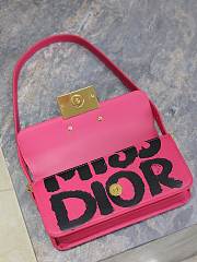 Fortok Dior Miss Flap Bag Pink and Black Miss Dior Graffiti Printed Calfskin 22x11x6cm - 2