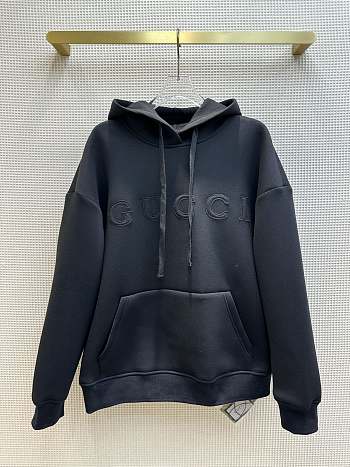 Fortok Gucci 23 Hooded Embroidered Badge Sweatshirt Black