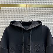 Fortok Gucci 23 Hooded Embroidered Badge Sweatshirt Black - 4