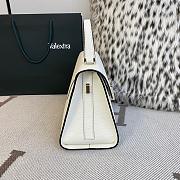 Fortok Valextra Iside Foldover Top Handle Bag White 26x20x12cm - 3