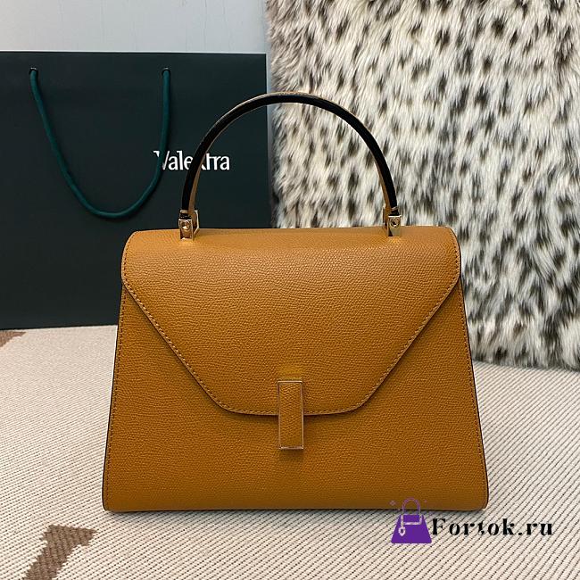 Fortok Valextra Iside Foldover Top Handle Bag Brown 26x20x12cm - 1