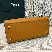 Fortok Valextra Iside Foldover Top Handle Bag Brown 26x20x12cm - 5