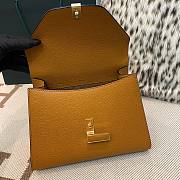 Fortok Valextra Iside Foldover Top Handle Bag Brown 26x20x12cm - 3