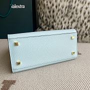Fortok Valextra Iside Foldover Top Handle Bag Blue 26x20x12cm - 6