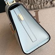 Fortok Valextra Iside Foldover Top Handle Bag Blue 26x20x12cm - 5