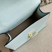 Fortok Valextra Iside Foldover Top Handle Bag Blue 26x20x12cm - 4