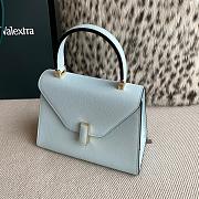 Fortok Valextra Iside Foldover Top Handle Bag Blue 26x20x12cm - 3