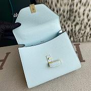 Fortok Valextra Iside Foldover Top Handle Bag Blue 26x20x12cm - 2