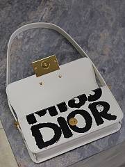 Fortok Dior Miss Flap Bag White and Black Miss Dior Graffiti Printed Calfskin 22x11x6cm - 2