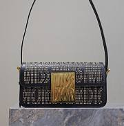 Fortok Dior Miss Flap Bag Black Miss Dior Allover Calfskin with Gold-Finish Studs 22x11x6cm - 1
