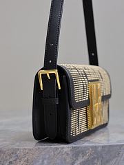 Fortok Dior Miss Flap Bag Black Miss Dior Allover Calfskin with Gold-Finish Studs 22x11x6cm - 3