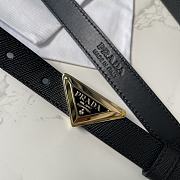 Fortok Prada Prada Saffiano Black Belt With Gold / Silver Buckle - 6