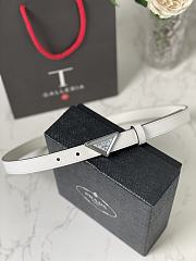 Fortok Prada Prada Saffiano White Belt With Gold / Silver Buckle - 2