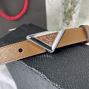 Fortok Prada Prada Saffiano Brown Belt With Gold / Silver Buckle - 4