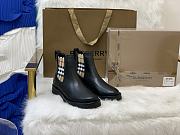 Fortok Burberry Vintage Leather Chelsea Boots Black - 1