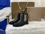 Fortok Burberry Vintage Leather Chelsea Boots Black - 3