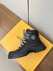 Fortok Louis Vuitton Ruby Flat Ranger Boots Black - 3