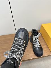 Fortok Louis Vuitton Ruby Flat Ranger Boots Black - 2