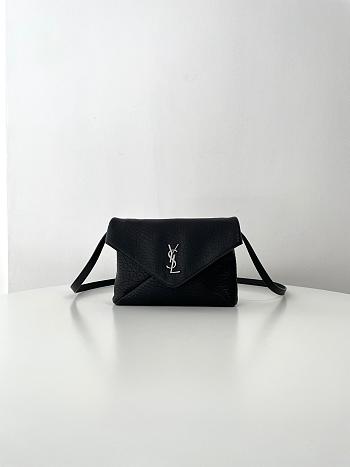 Fortok Saint Laurent Cassandre Envelope Messenger Bag Black 801490 23x16.5x6cm