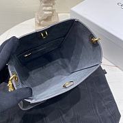 Fortok Celine Shoulder Sangle Bucket Bag Grey Leather 189303 18x25x12cm - 6